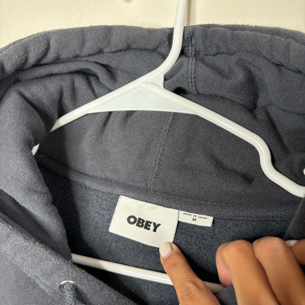 OBEY Hoodie with Flower Embroidery - Picture 5 of 8
